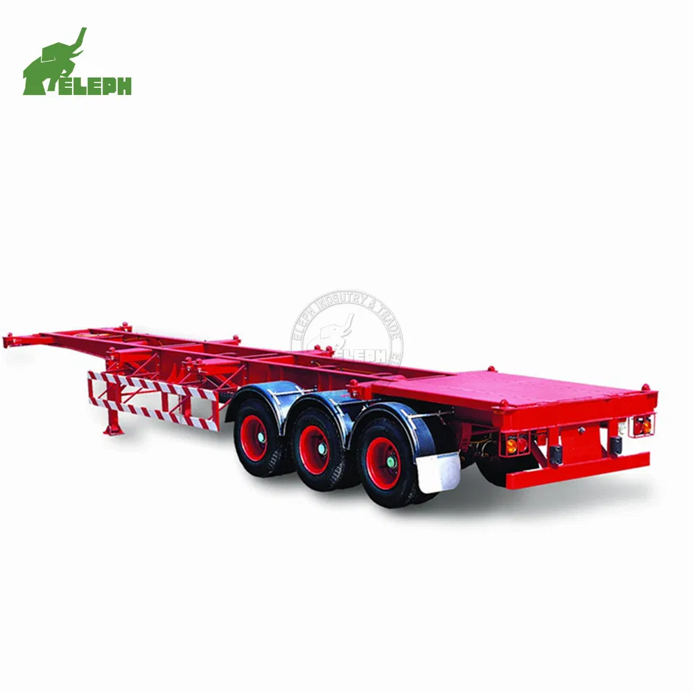 Eleph Brand 20FT 40FT Tri Axle Skeleton Container Chassis Semi Trailer Skeletal Skeleton Trailer