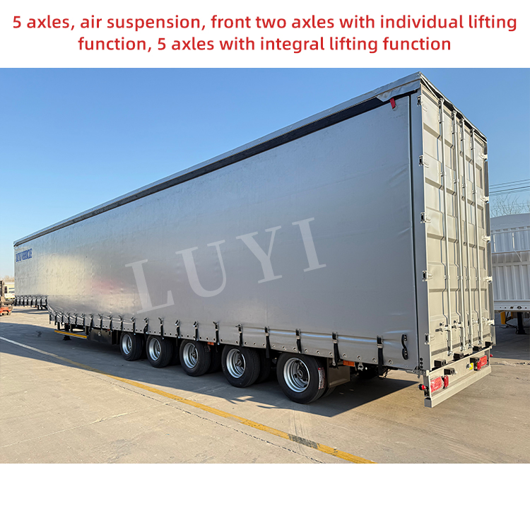 China Manufacturer 4 Axle 60 Ton Cargo Transport Trailer 120cbm Side Curtain Semi Trailer