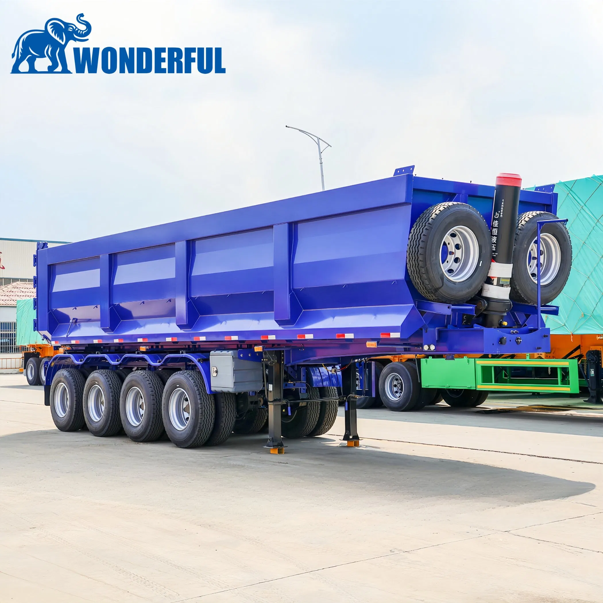 Factory Supplier China Hot Sale 3 Axle U Type 40cbm Heavy Duty Hydraulic Cylinder Tipper Transportation Cargo Used Caravan Dump Semi Lorry Cimc Truck Trailer