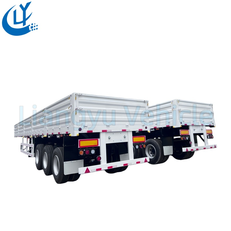 Heavy Duty 60 Tons Sidewall Semi Trailer 50cbm 3 Axles, Fuwa Axle &amp; Reinforced Frame for Mining and Logging Transport