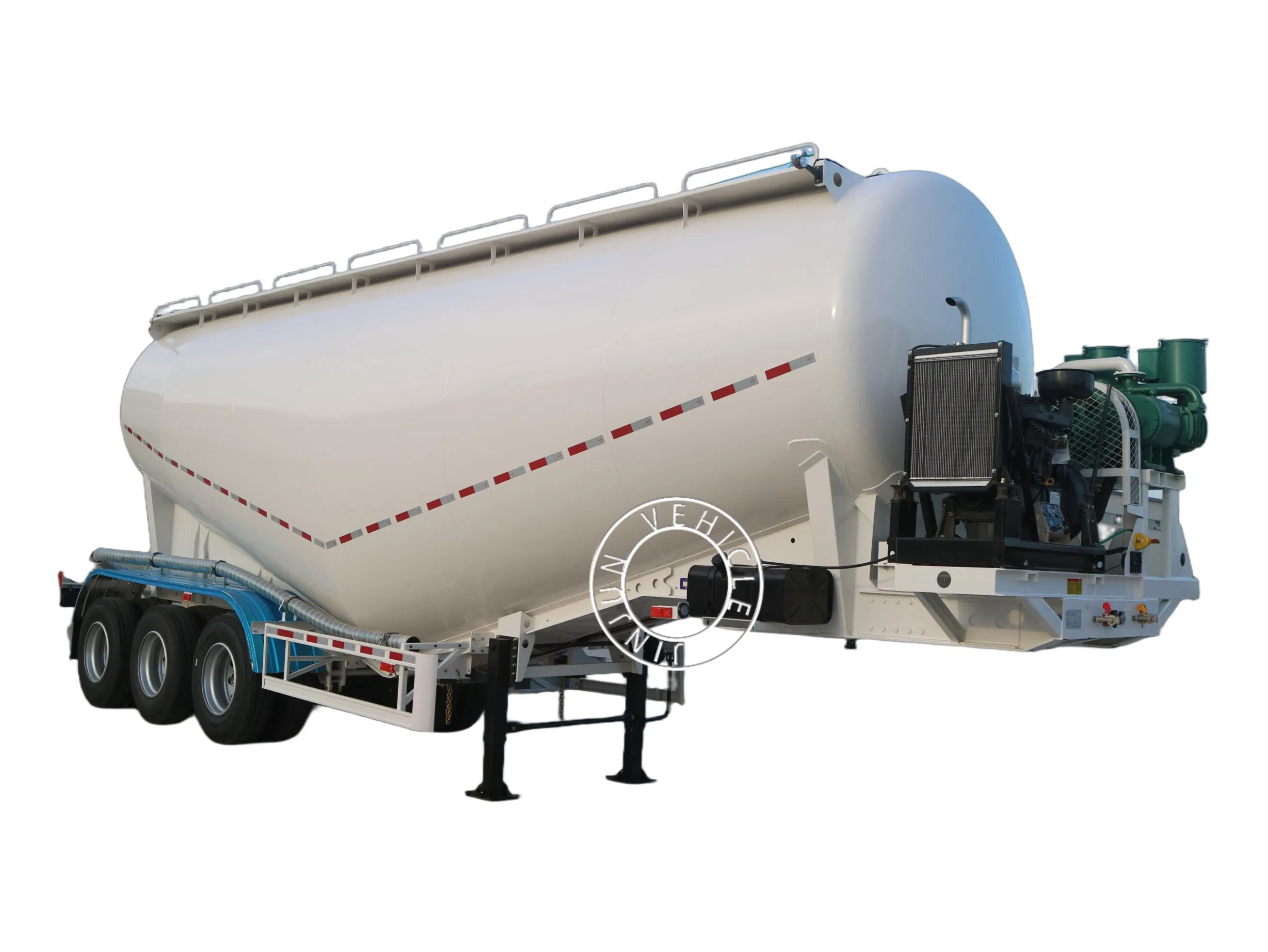 3 Axles 45 Cbm Bottom Steel Aluminum V Shape Dry Bulk Cement Powder Tanker Semi Trailer