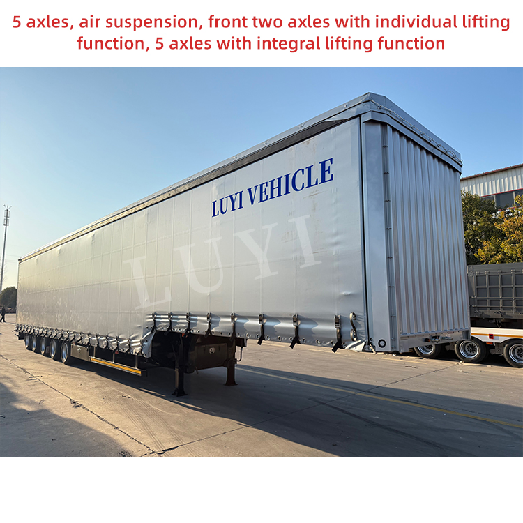 China Manufacturer 4 Axle 60 Ton Cargo Transport Trailer 120cbm Side Curtain Semi Trailer