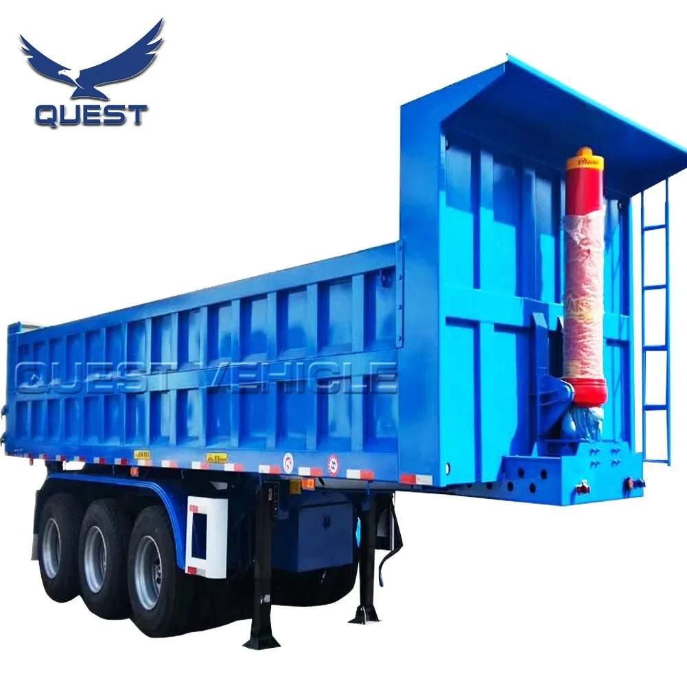 Customized Tri-Axle Tipper Box Drop Dump Semi Trailer for Transport Grain