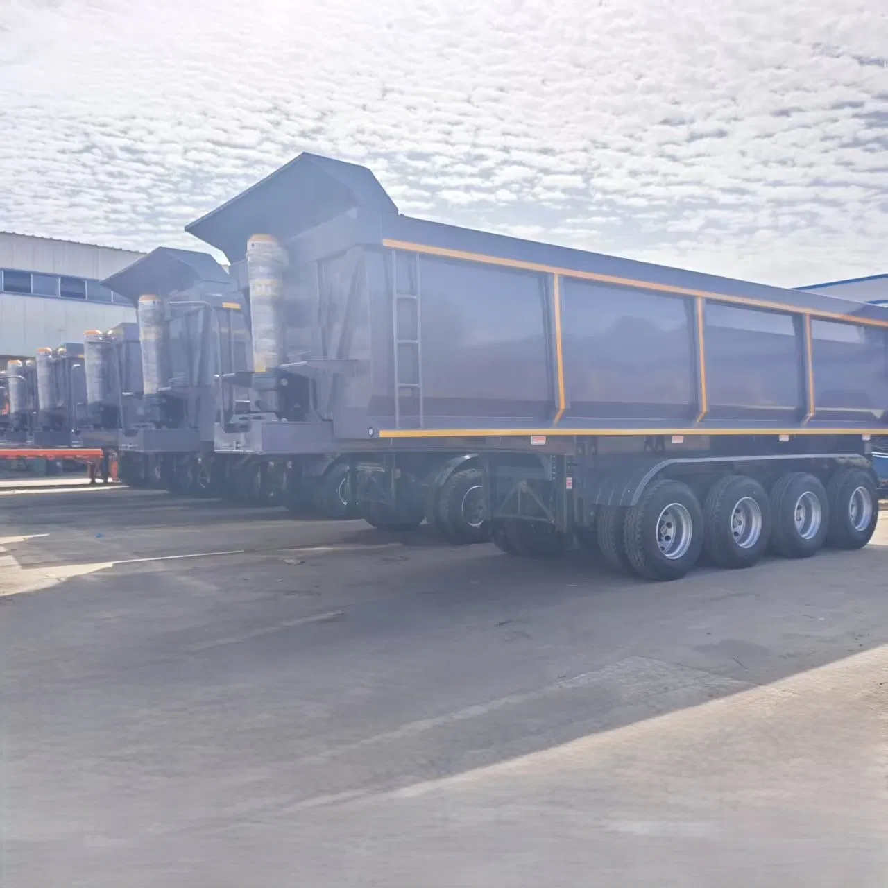 Dump Trailer Hydraulic End and Side Tipper Semi-Trailer Canton Fair Truck Exhibition