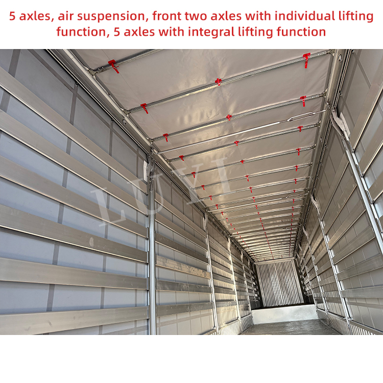 China Manufacturer 4 Axle 60 Ton Cargo Transport Trailer 120cbm Side Curtain Semi Trailer