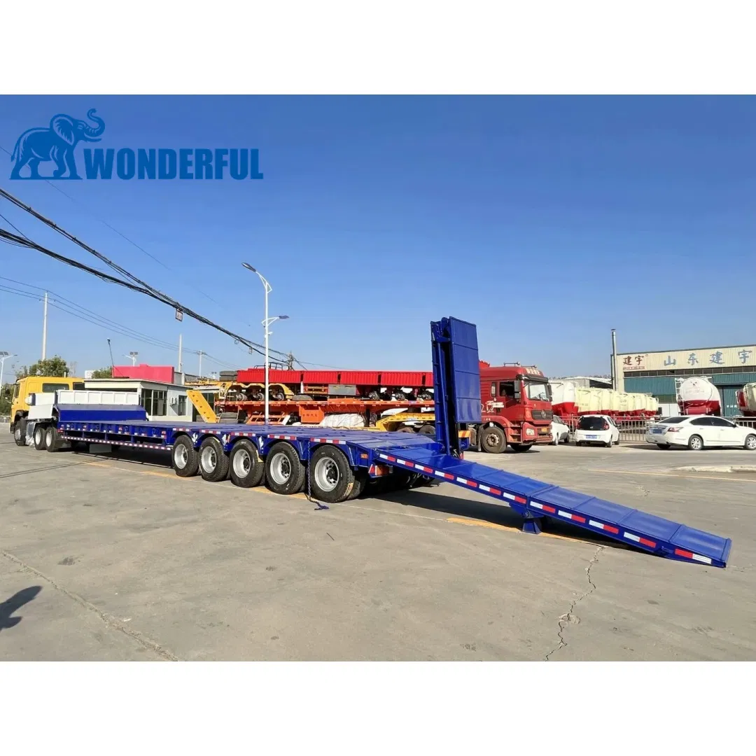 2025 Extendable Lowboy Custom Dimension Heavy Duty Multi Lines Hot Sale Hydraulic Modular 3 4 5 6 7 8 Axles Flat Low Bed Lowbed Truck Semi Trailer
