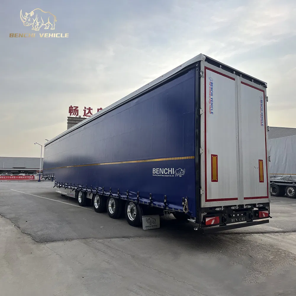 Ottc Certification Tri 3 Axle Van Box Type Truck Semi Trailer Cargo Side Curtain Semi Trailer for Sale