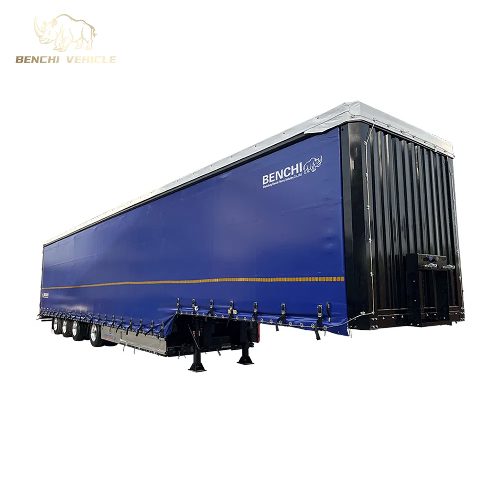 Ottc Certification Tri 3 Axle Van Box Type Truck Semi Trailer Cargo Side Curtain Semi Trailer for Sale