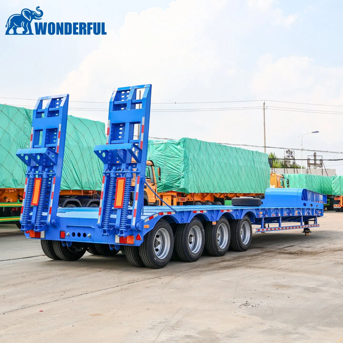 2025 Extendable Lowboy Custom Dimension Heavy Duty Multi Lines Hot Sale Hydraulic Modular 3 4 5 6 7 8 Axles Flat Low Bed Lowbed Truck Semi Trailer