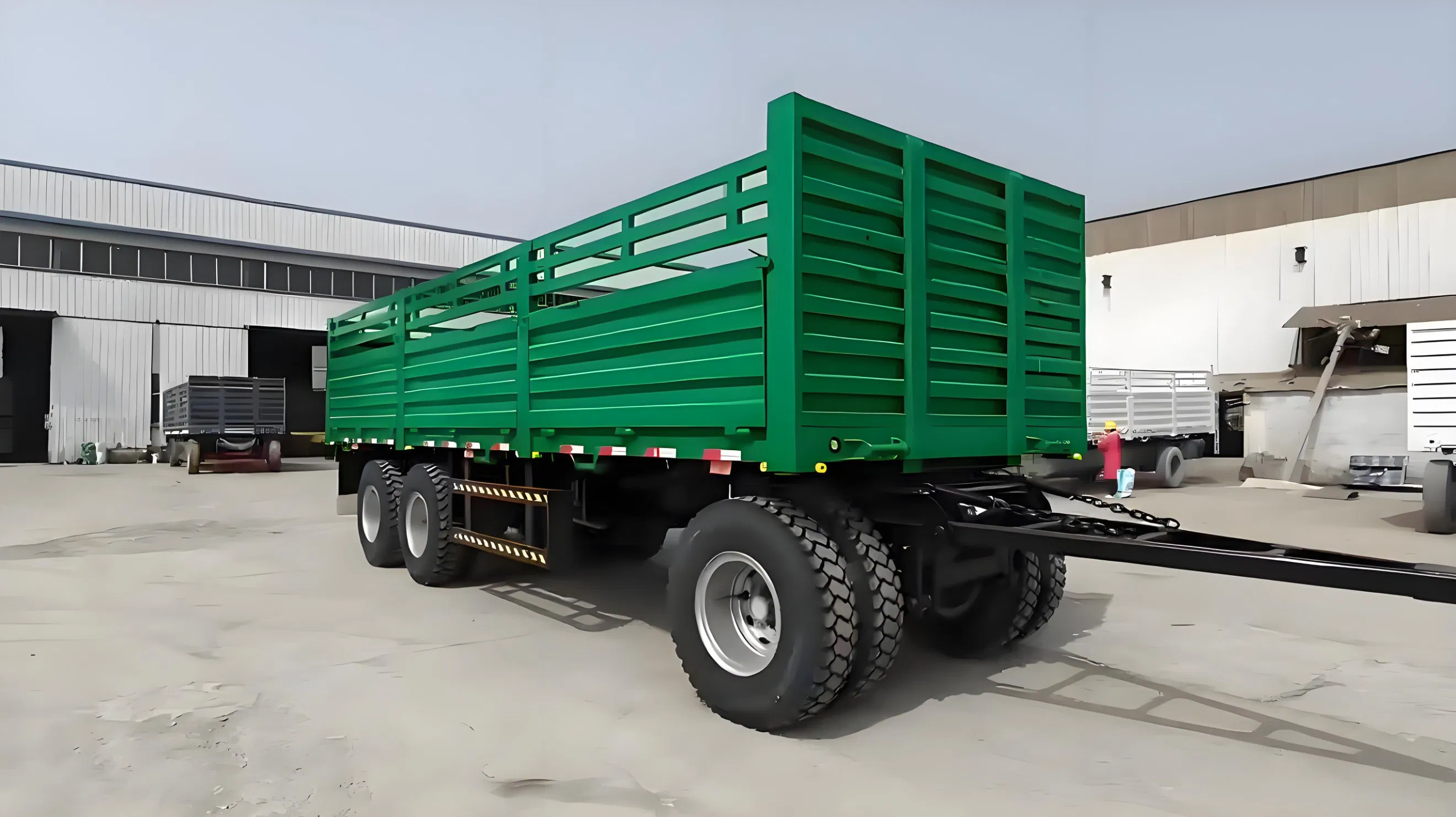 3 Axle 40FT 20 Feet Dump Trailer with Drawbar Farm Tractor Full Trailer