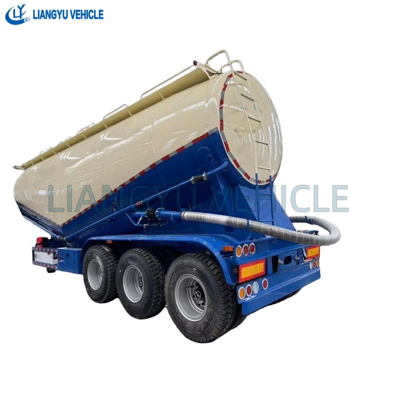 42cbm 45cbm Cement Tank Trailer Dry Bulk Cement Tanker Powder Tanker Trailer Carbon Steel Cement Fly Ash Lime Powder Fuwa BPW Axles