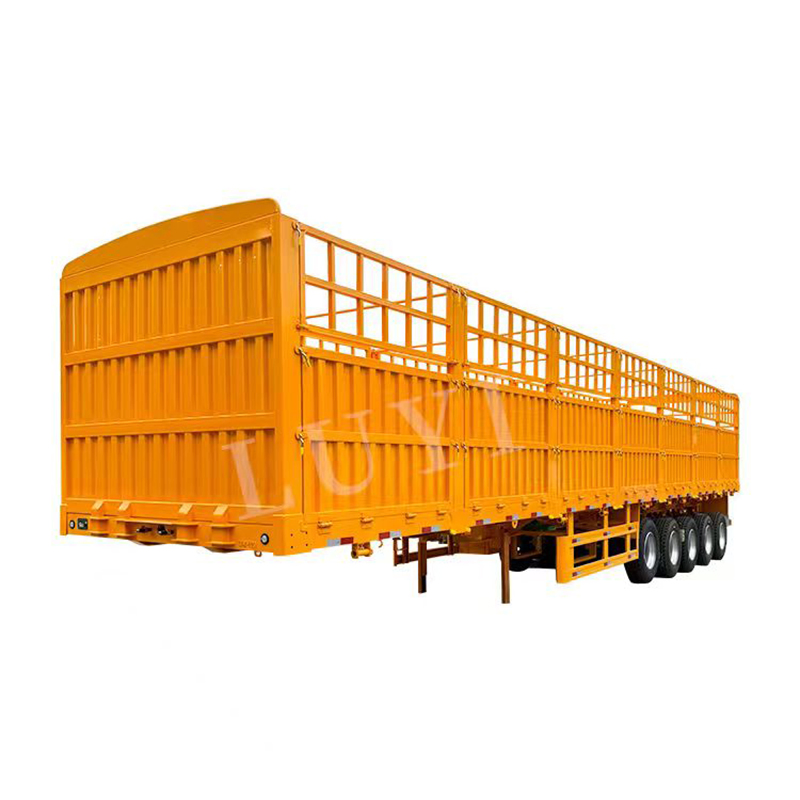 5-Axis 80 Ton Fence Ventilation Design Cargo Transportation Truck Semi Trailer Side Wall Trailer 3 Axle Fence Cargo Semi Trailer