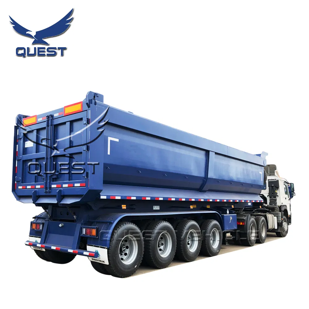 Durable Aggregate 45cbm 80 Tons Dump Tipper Truck Semi Trailer with 4 Axles