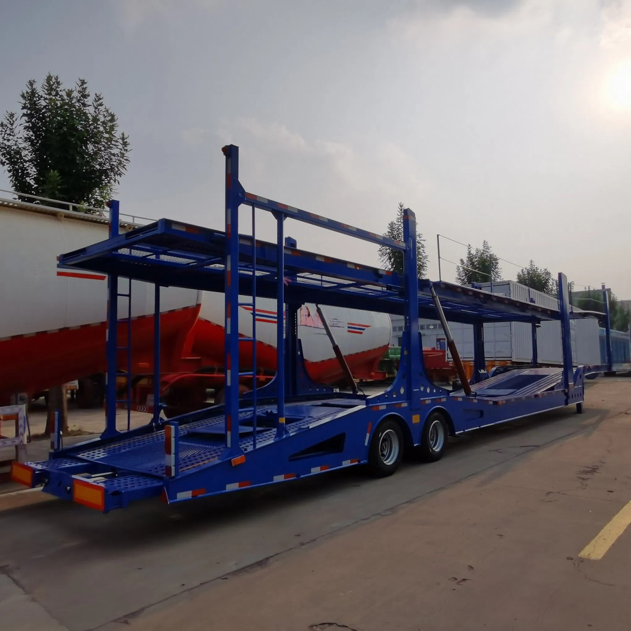 24V Electric Pump System Two-Axle Car Trailer Car Carrier Semi Trailer