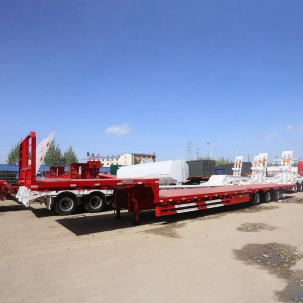 Factory Sale New &amp; Used 120t Excavator Semi-Trailer 3 Axel Low-Bed Trailer Made of Steel