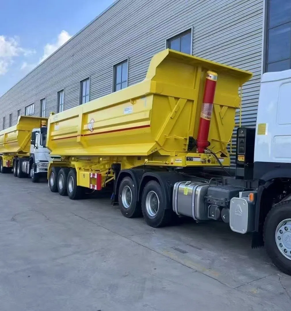Dump Trailer Hydraulic End and Side Tipper Semi-Trailer Canton Fair Truck Exhibition