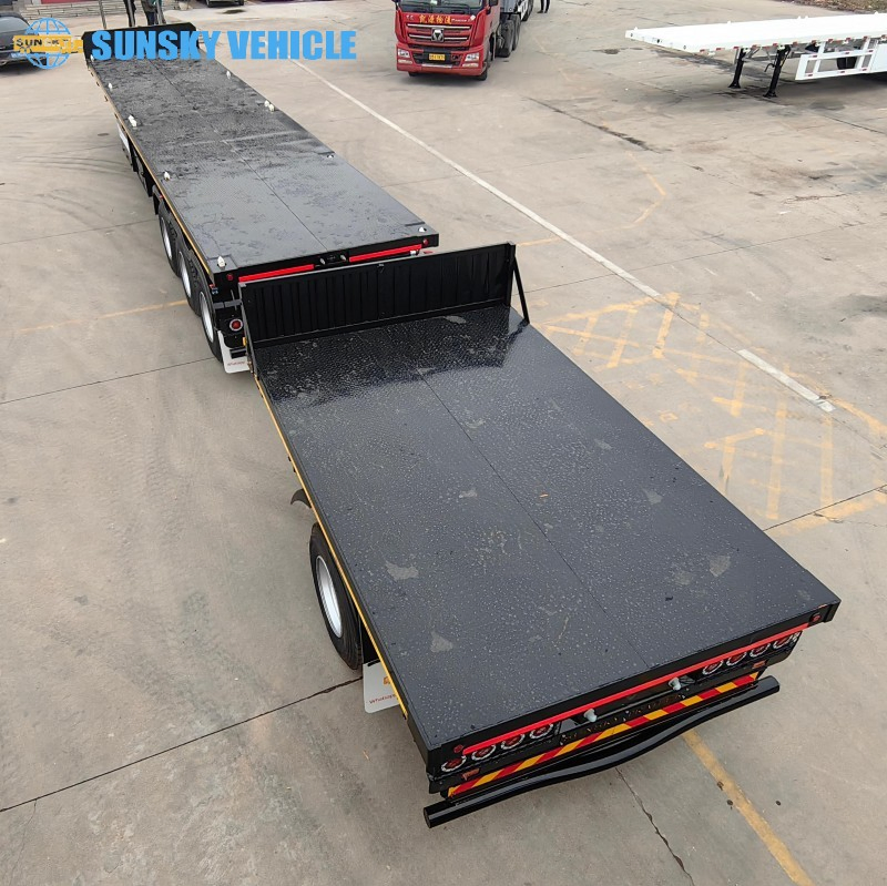 Two Coat Anti-Corrosion Prime 3 Axles Flatbed Semi-Trailer for Outdoor Use
