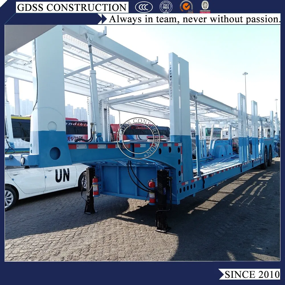 2/3 Axles Frame Tandem Utility Galvanized Lowbed Heavy Duty Car Transport Hauler Carrier Transportation Truck Travel Transporter Box Semi Trailer