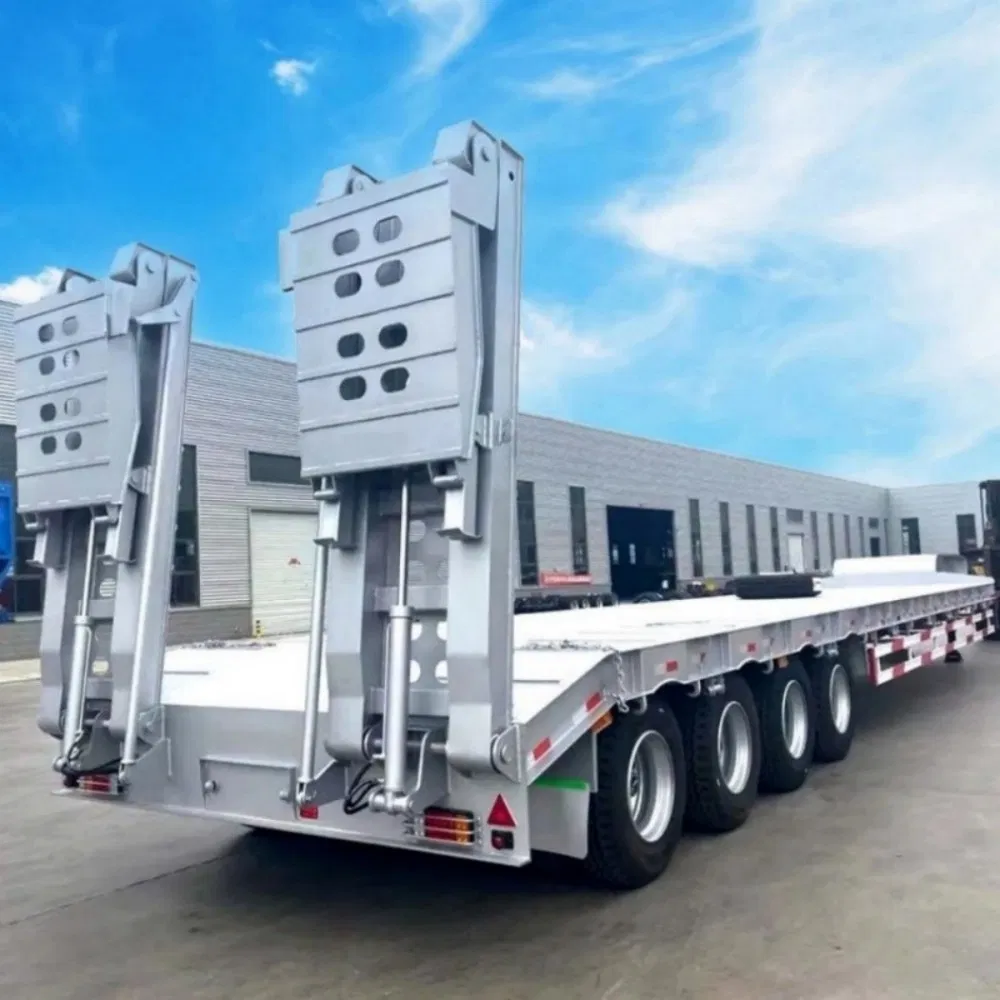China 13-Meter Special Purpose Low-Bed Semi-Trailers with 12 Wheels Good Price Low-Bed Truck Trailers for Sale