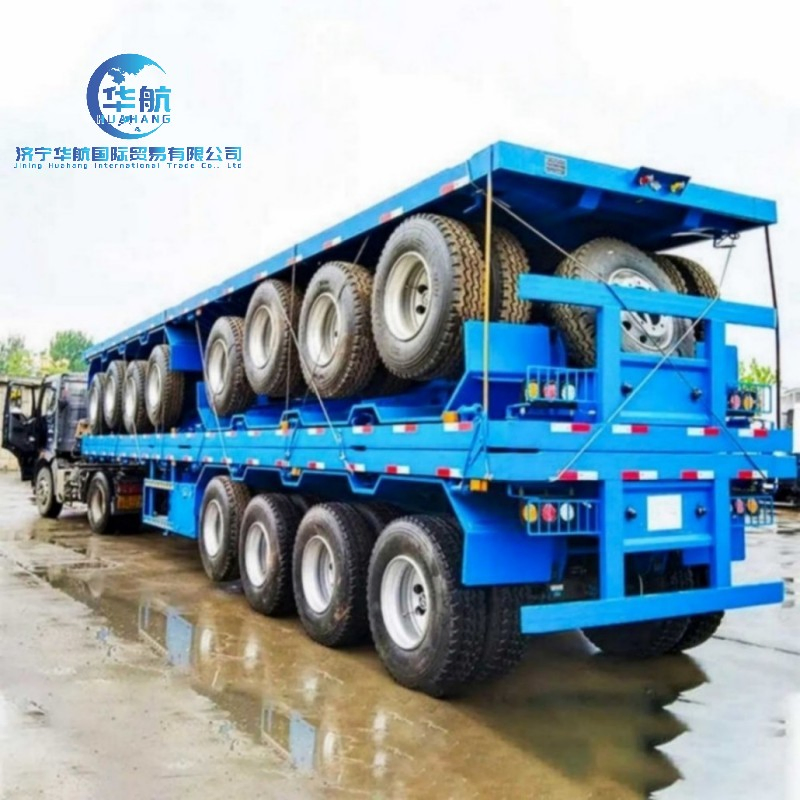 3/4/5 Axle 60ton 80ton 100tons Gooseneck Low Flatbed Bed/Lowboy /Lowbed /Low Loader Transport Truck Semi Trailer Lowbed Semi Trailer Container Trailer