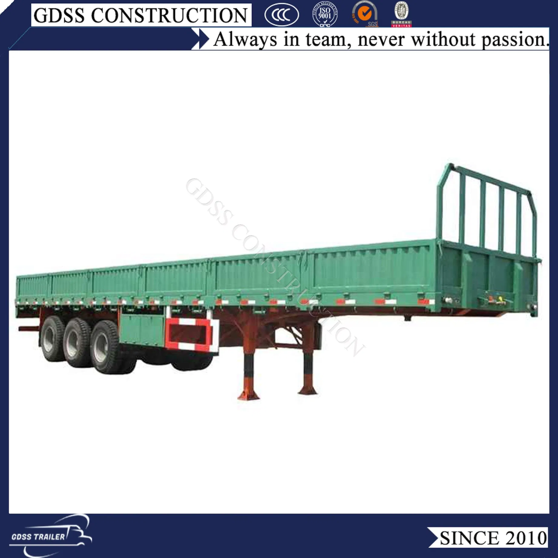 High Wall 40FT Long Transport Cattle Livestock Semi Trailer