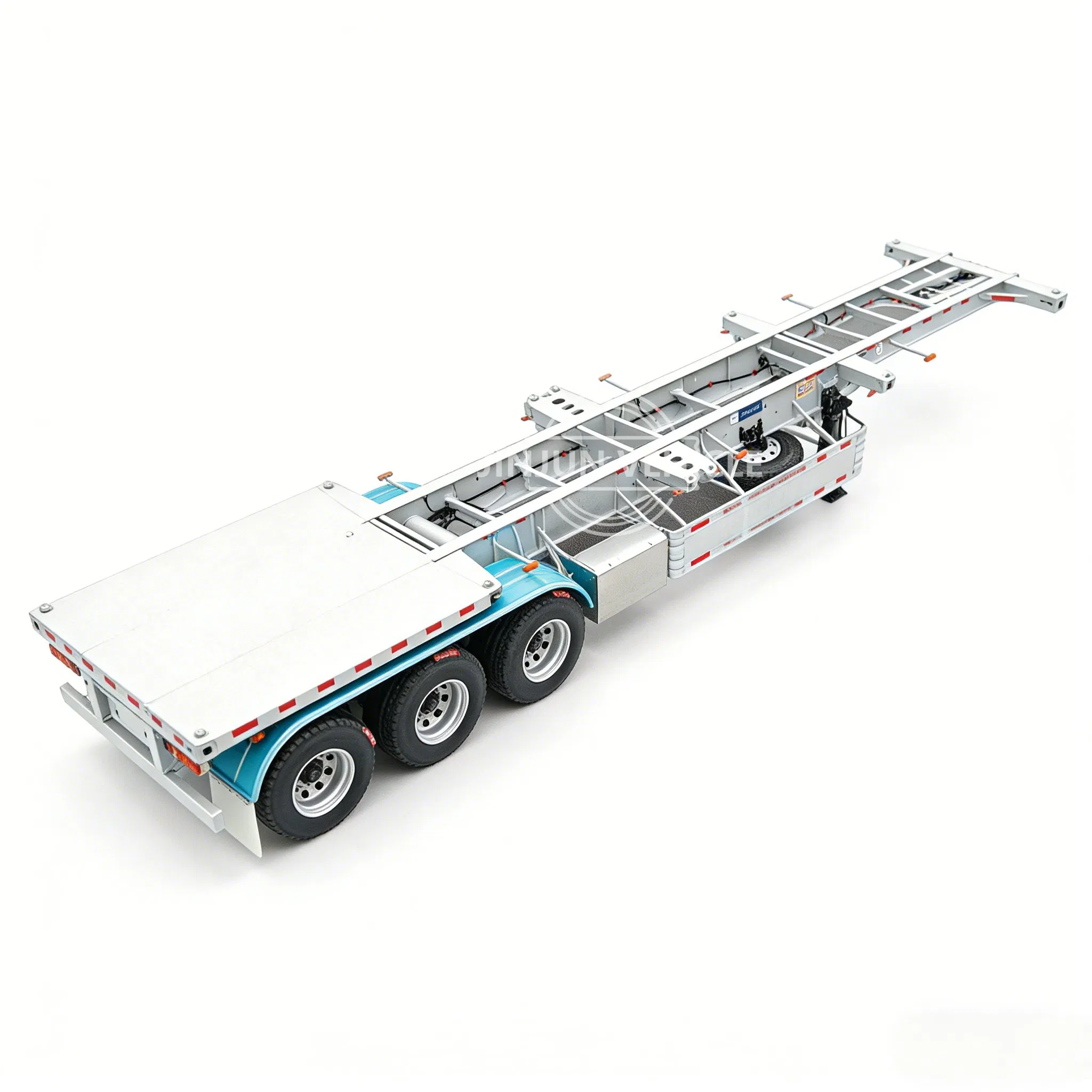 20FT 40FT 45FT Flatbed Container Cargo Transport 3/4 Axles Customized Skeleton Chassis Semi Trailer