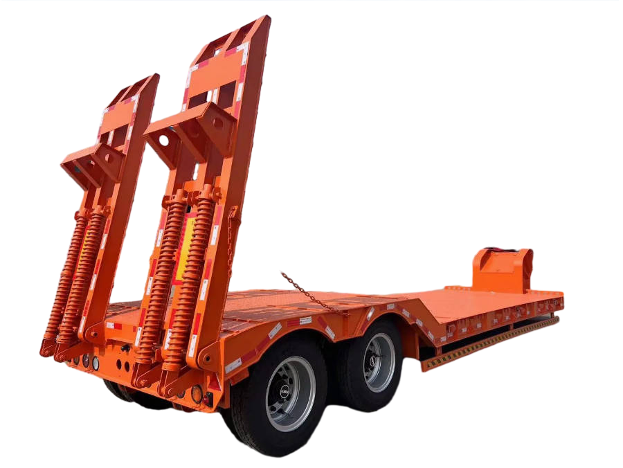 Good Quality 3/4/5 Axle 40/60/80ton Heavy Duty Gooseneck Hydraulic Ramp Low Loader/Lowbed/ Lowboy Low Bed Trailer Truck Semi Trailers for Excavator Transport