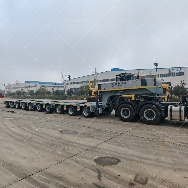 Heavy Load Gooseneck Lowbed / Flatbed Truck Semi Trailer Multi Axis Hydraulic Modular Trailer for Complex Logistics Projects