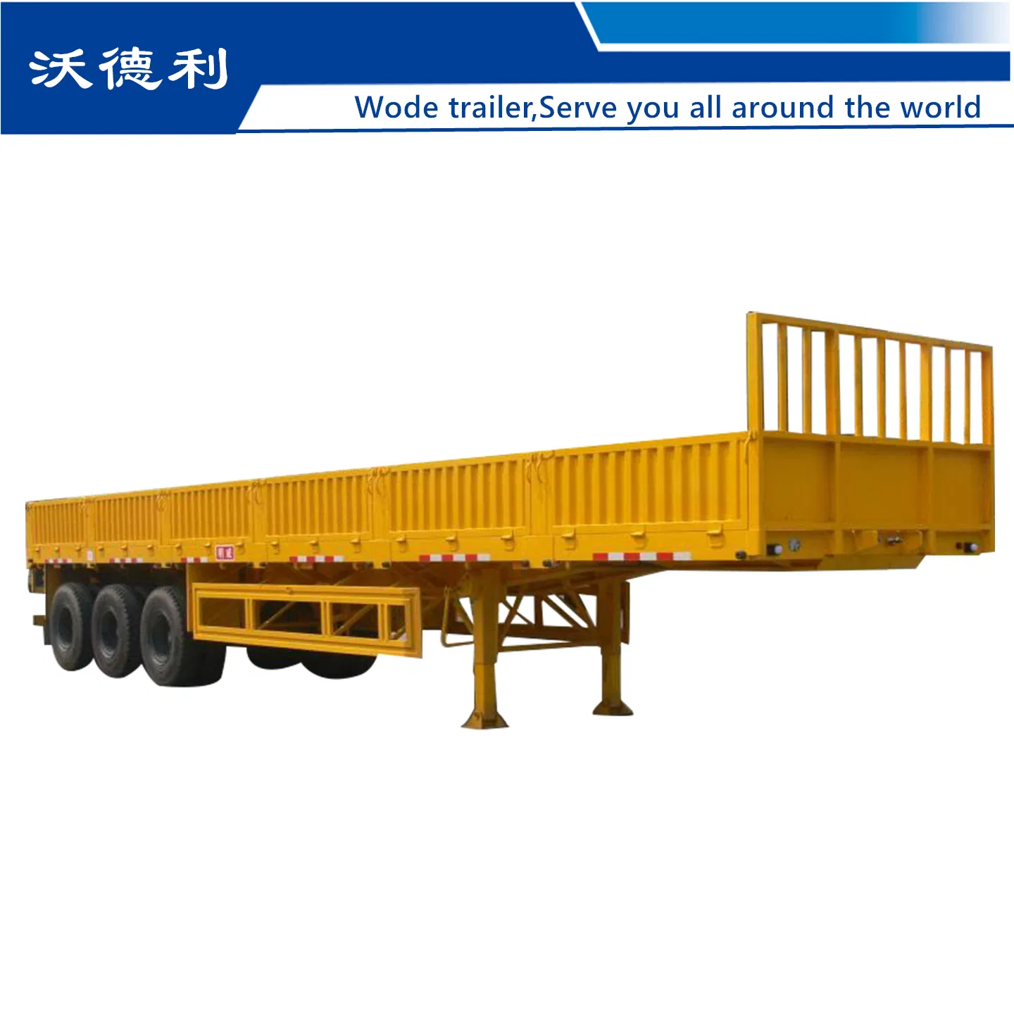 China 3/4axles Double Tires 40FT Drop Side Wall Semi Trailer