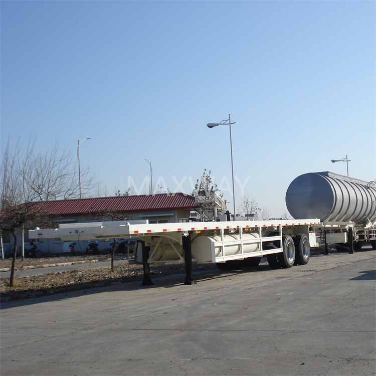 3 Axle Flatbed Platform Container Carrier Semi Trailer Truck