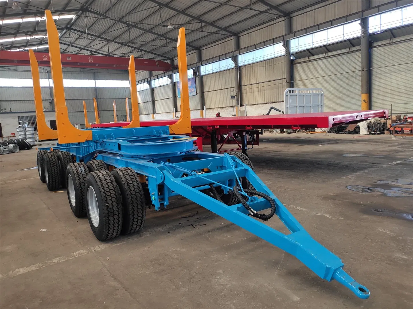 Stand Column Cargo Log Wood Timber Logging Semi Trailer