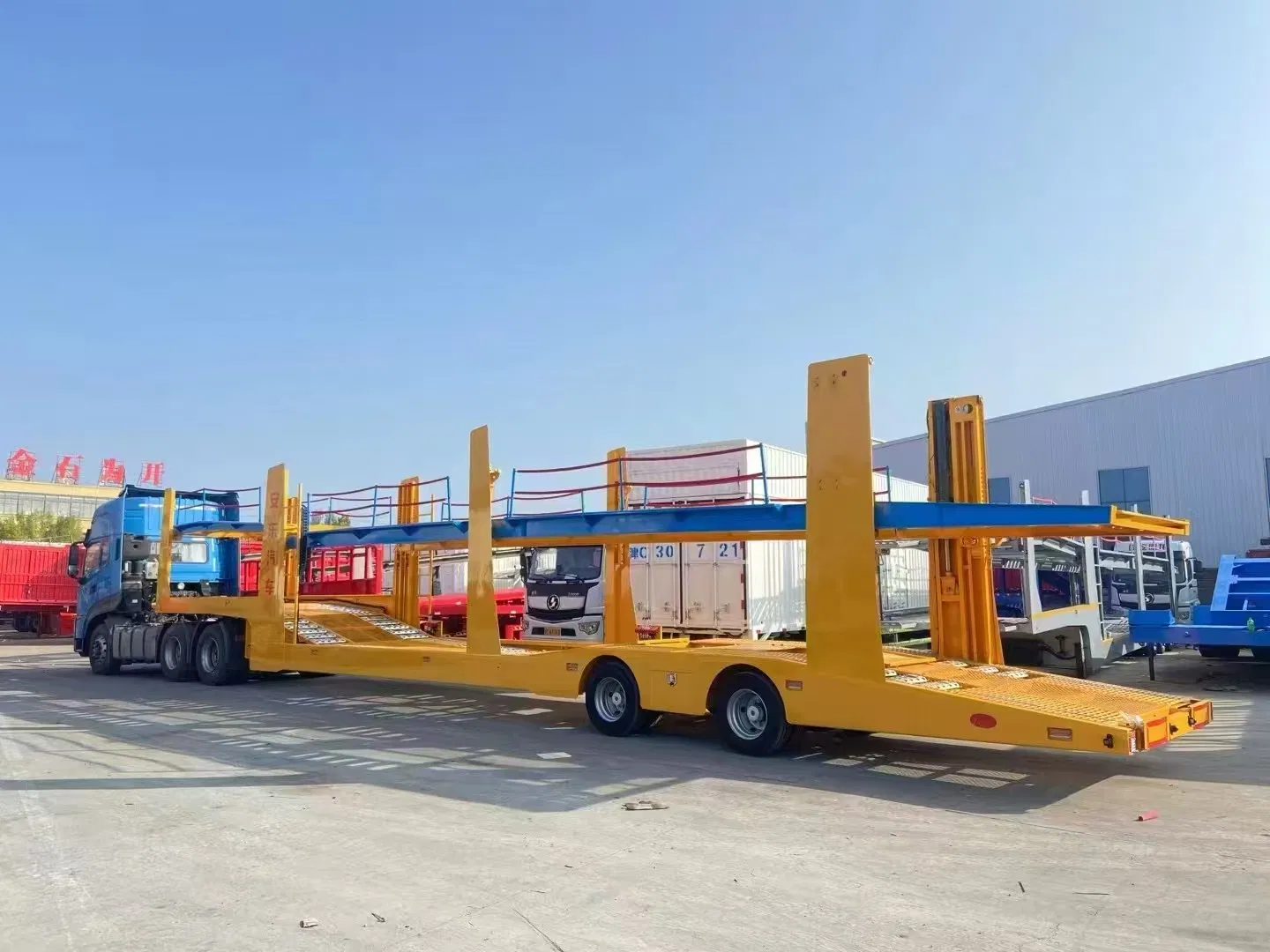 2/3axles 8/10/12 Cars Transport Tractor Semi Towing Double Deck Car Carrier Trailer