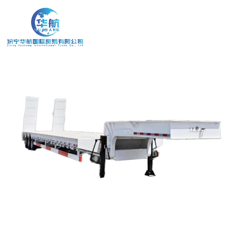 Australian Extendable Hydraulic Style Tri-Axles 50tons 4/5 Axle Axis Excavator Transport Gooseneck Hydraulic Lowbed Low Bed Loader Semi Truck Trailer