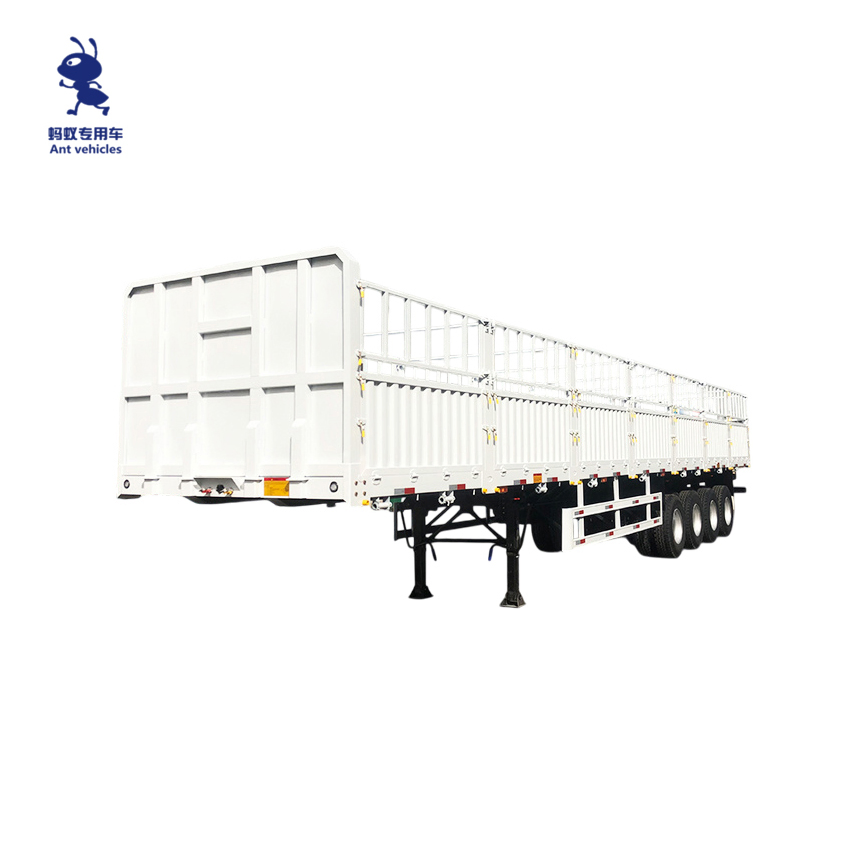 Factory Direct Sale 3 Axle Cargo Truck Semi-Trailer for Livestock Bulk Transportation Truck Trailer Fence Semi Trailer