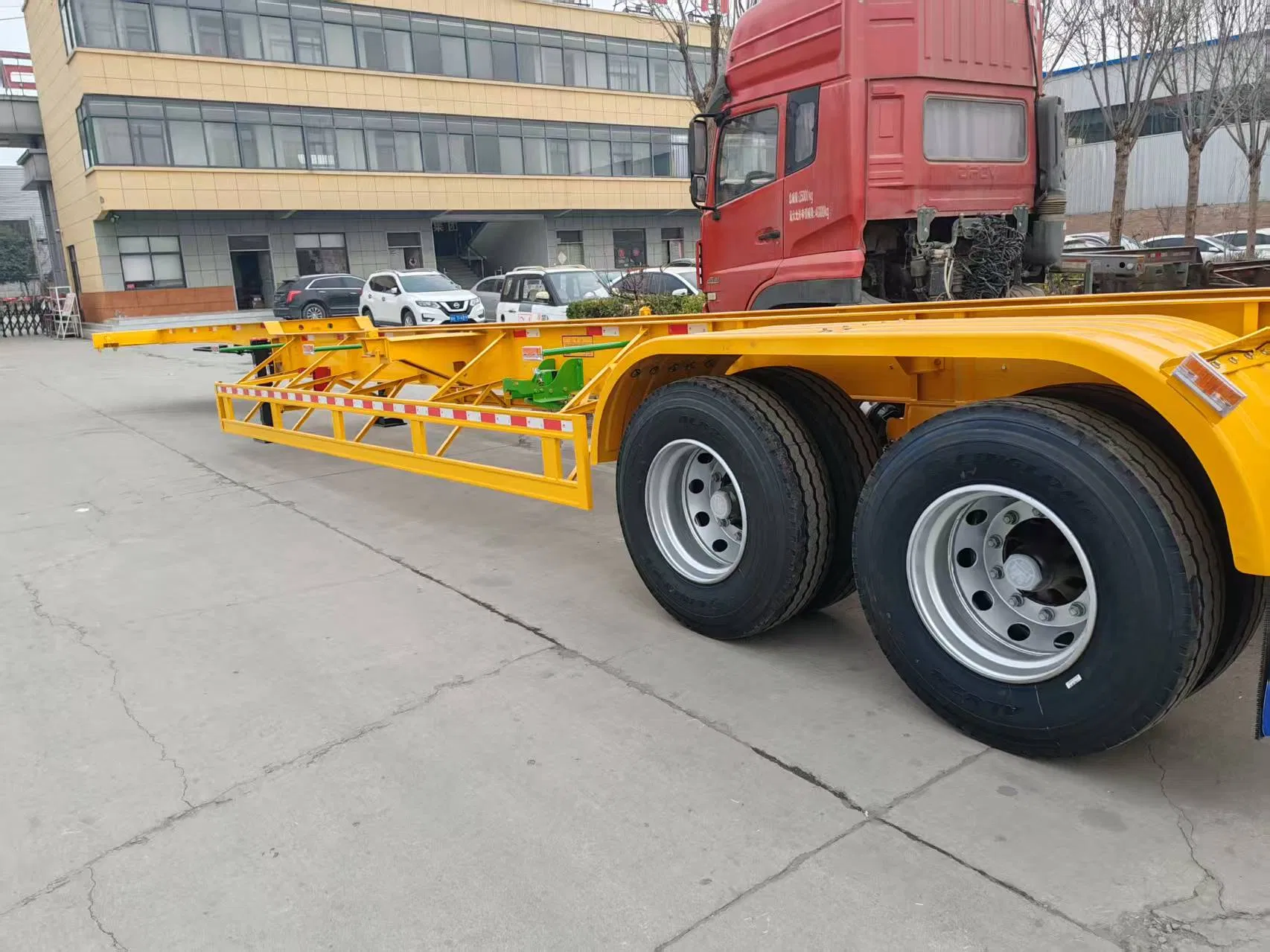 3 /4 Axle 20FT 40FT ABS Anti-Lock Braking System Skeleton Semi Trailer