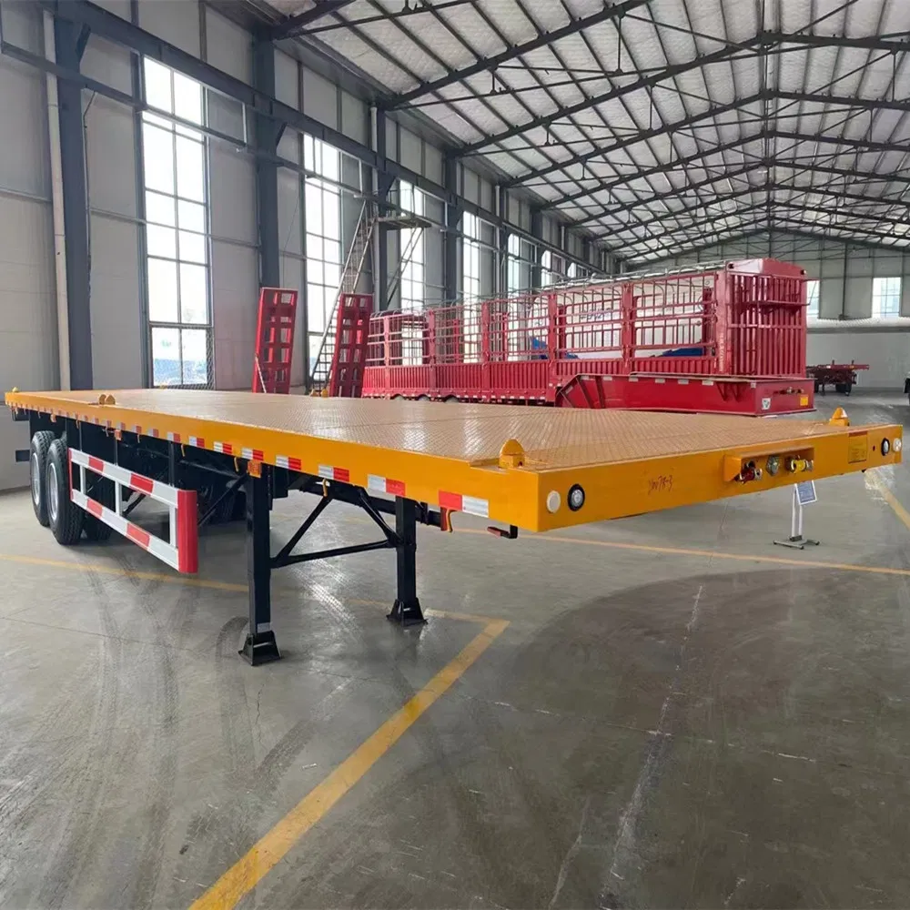 2/3/4 Axles 20FT/40FT/45FT 40tons 60tons Flatbed/Platform Container Cargo Transport Semi Truck Trailer