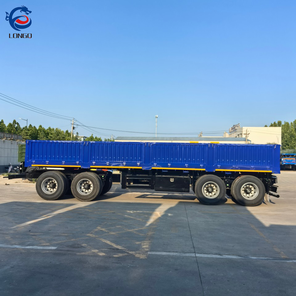 2/ 3/4 Axles Hydraulic Flatbed Drawbar Side Wall Fence Cargo Full Trailer