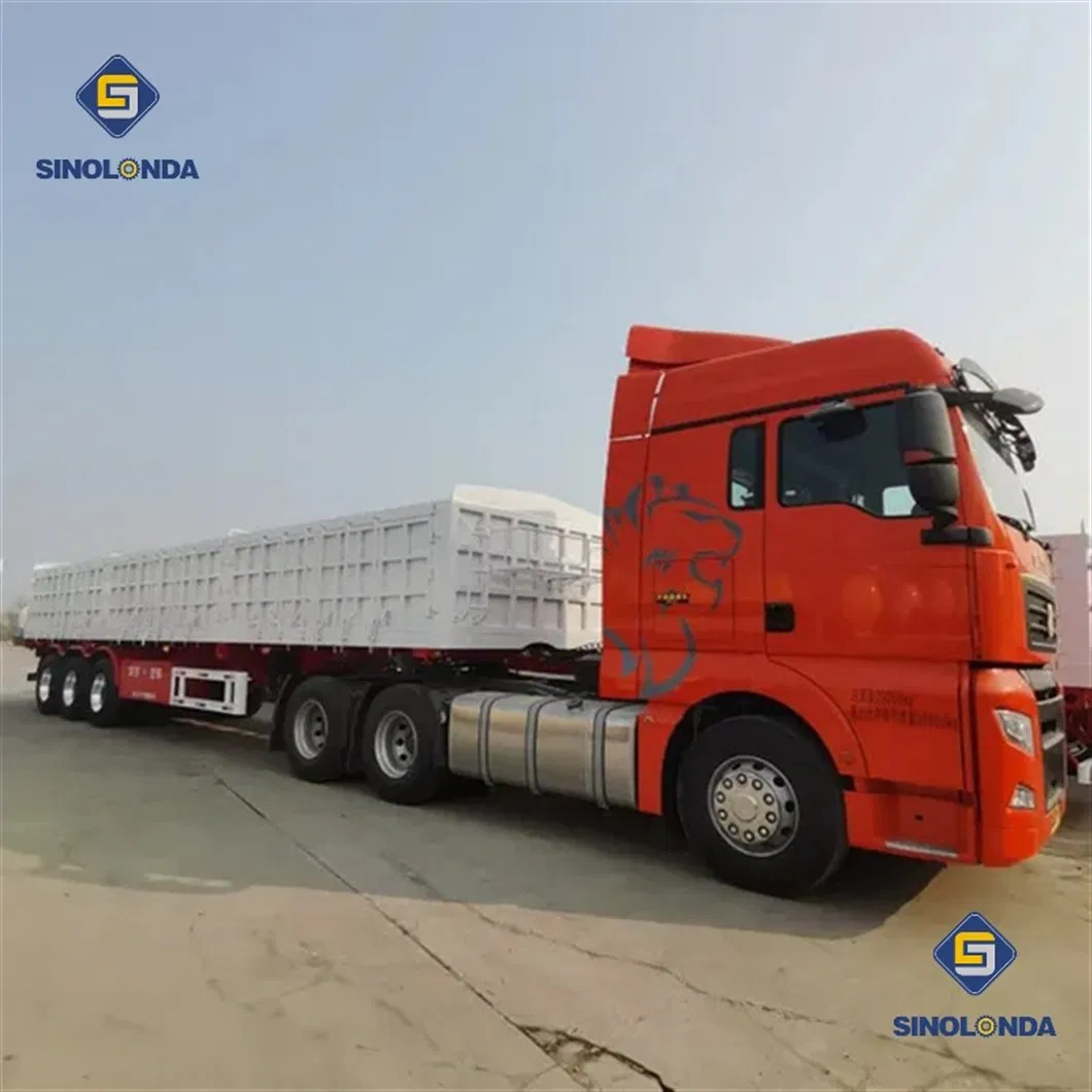 3 Axles 4 Axles 60ton 80 Tons Hydraulic Side Box Tipper Dumper Dump Semi Truck Trailer for Nigeria