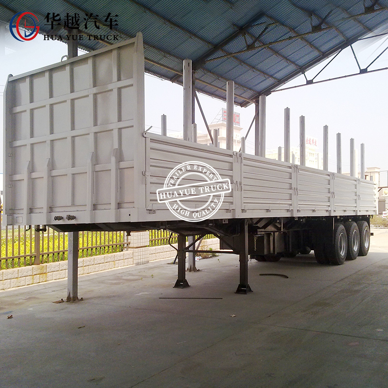 Heavy Duty 3-Axle Log Timer Semi Trailer Flatbed Semi-Trailer with Removable Pillars for Wood Transport
