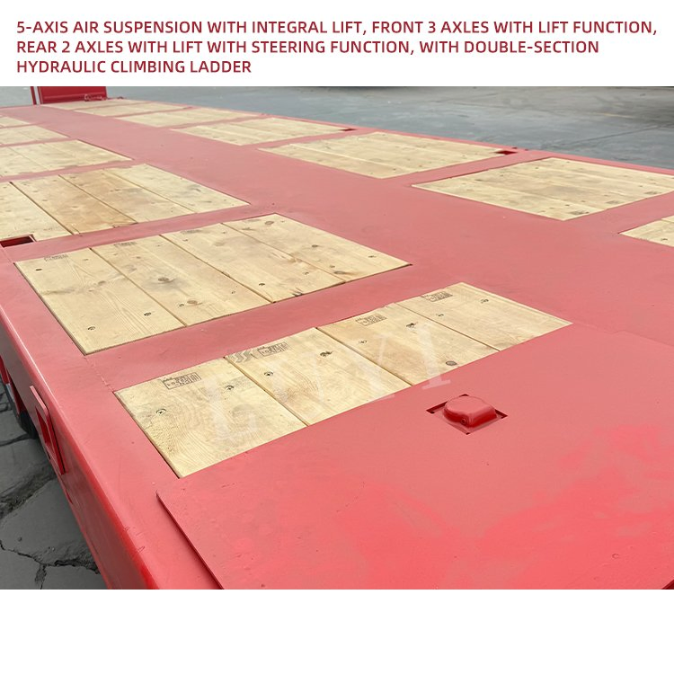 2/3/4/5 Axle Low Bed Loader Gooseneck Heavy Duty Transportation Platform Cargo 50/60/80/100/120 Lowbed Lowboy Flatbed Semi Truck Trailer for Sale