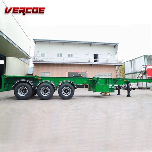 3 4 Axle 20FT 40FT 40 Foot 53 20FT 40FT Skeleton Tri Axle 20/40 Flatbed Truck Container Chassis Semi Trailer Container Transport Trailer