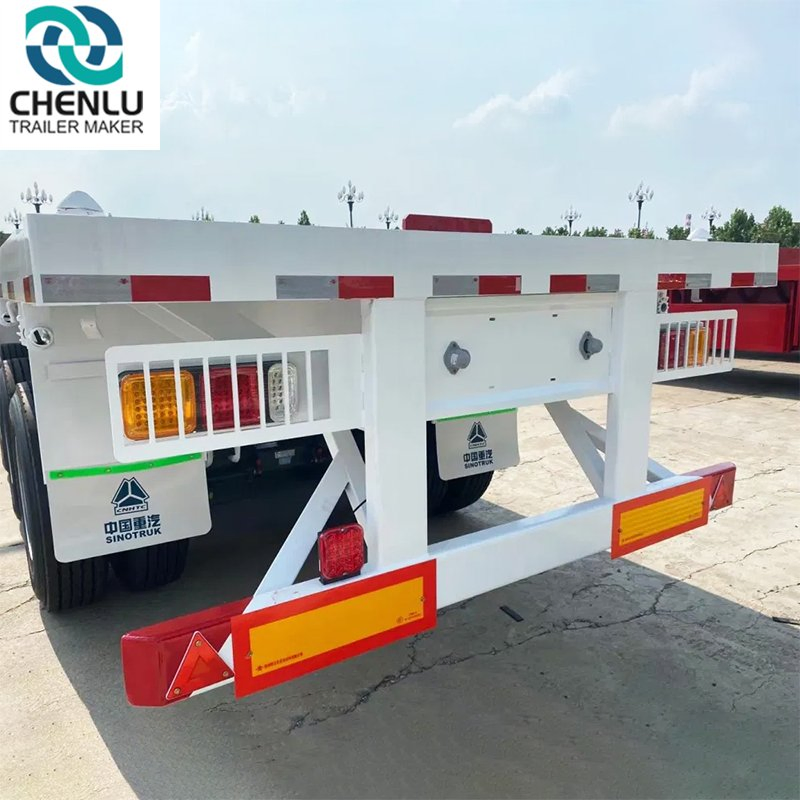 African Heavy-Duty Three-Axle, Four-Axle, 40-Ton, 60-Ton, 80-Ton Cargo Container Transport Flatbed Trailers and Flatbed Semi-Trailers