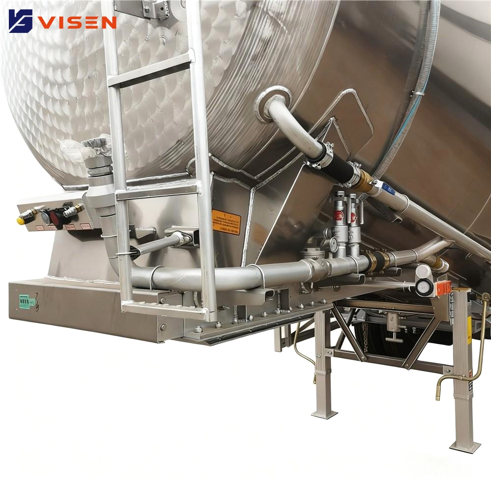 High Quality 4 Axle V Shape Steel Bulk Cement Tanker Semi Trailer 30-60 Cbm 80t Capacity for Arab Countries