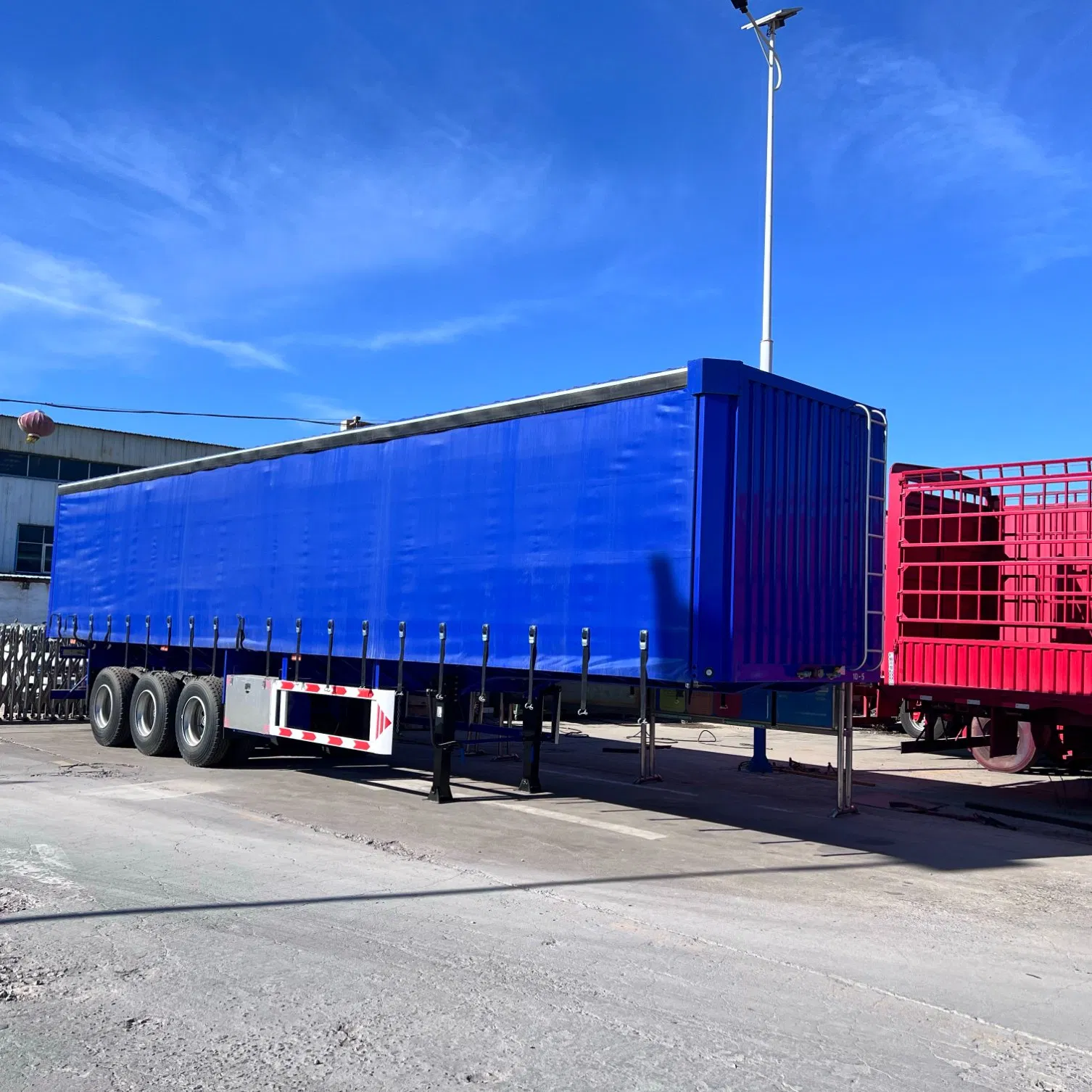 Best Selling Cargo Transport Dry Van Type Box 60 Tons 40FT Opan Wing Van Box Semi Trailer Curtain Semi Truck Trailer