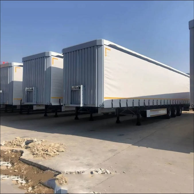 53FT 45FT 40FT 3 Axle 40ton Cargo Box Dry Van PVC Fabric Water-Proof Curtain Side Truck Semi Trailer with BPW for Russia /Africa Market