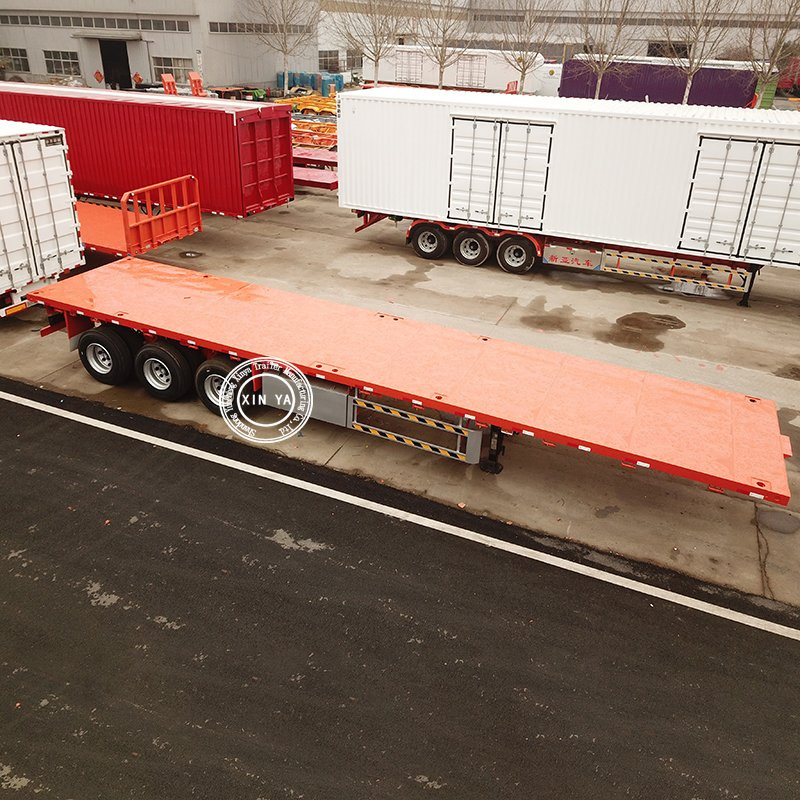 4 Axle 45FT Flatbed Semi Trailer Container Trailer Cargo Trailer Lowbed Flat Bed Semi Trailer