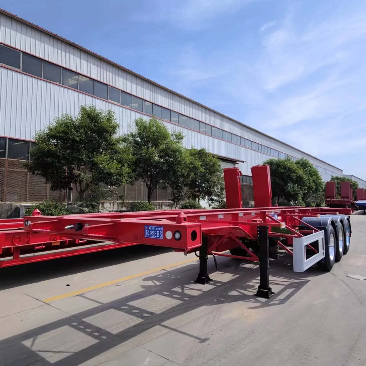 Tri-Axles 60 Tons Skeleton Semi Trailer 20 FT 40FT Container Carrier Skeletal Chassis Truck Trailers