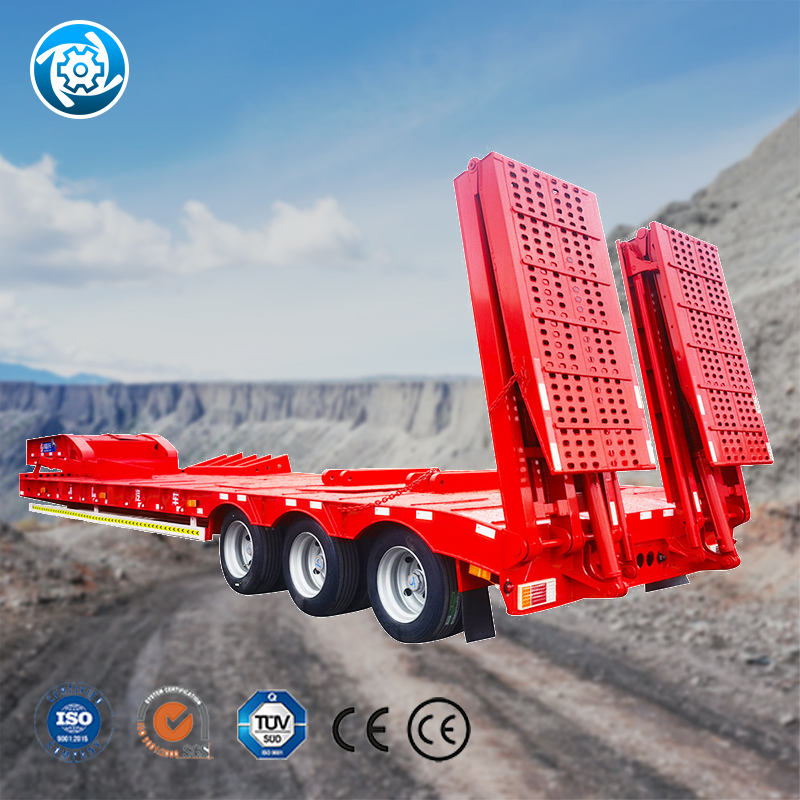 Heavy-Duty Double Drop Semi Trailer for 50 Ton Loads