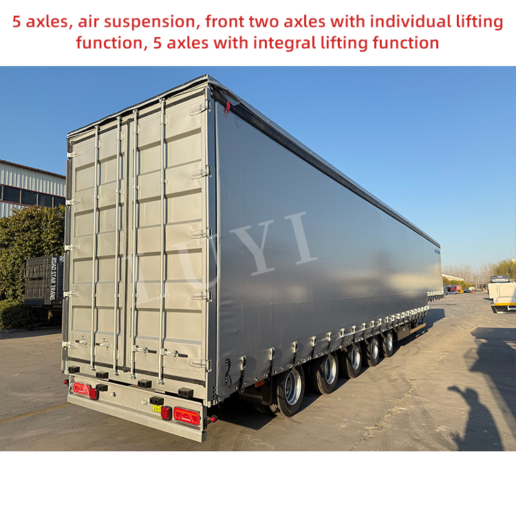 China Manufacturer 4 Axle 60 Ton Cargo Transport Trailer 120cbm Side Curtain Semi Trailer