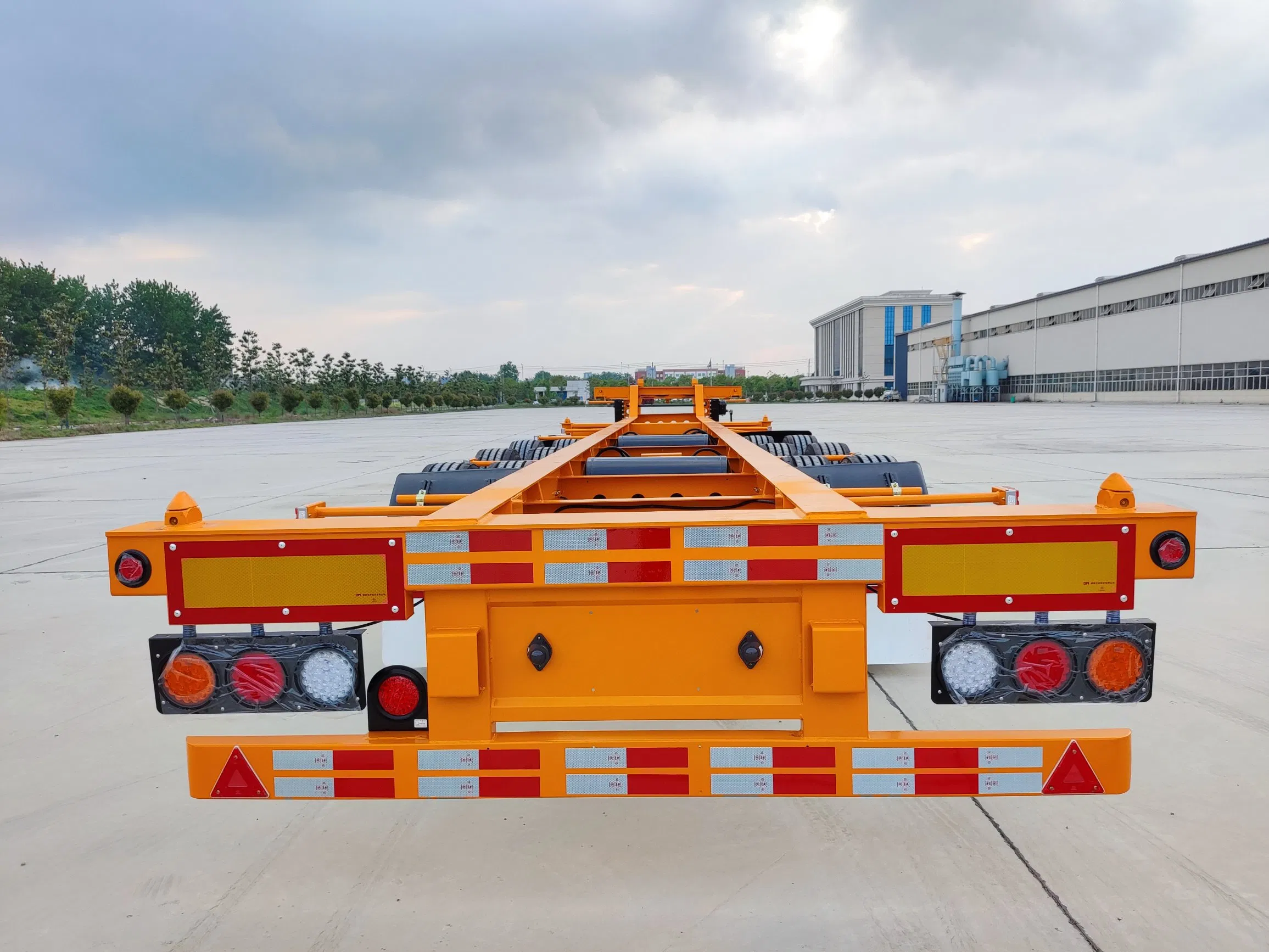 Big Gooseneck Beam 40FT Container Flatbed Trailer 2/3/4 Axles Skeleton Chassis Semi Trailer for Transportation